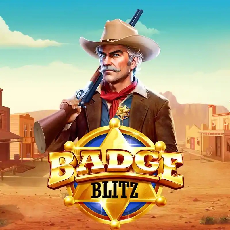 Badge Blitz casino game by Pragmatic Play – featured logo at Mega Riches Casino