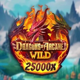 Dragons of Arcane Wild slot logo by Foxium at Mega Riches Casino