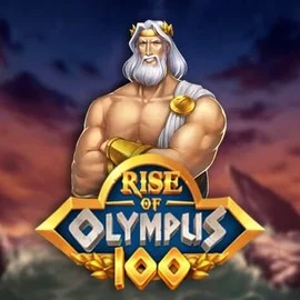 Rise of Olympus 100 logo by Play'n GO at Mega Riches Casino